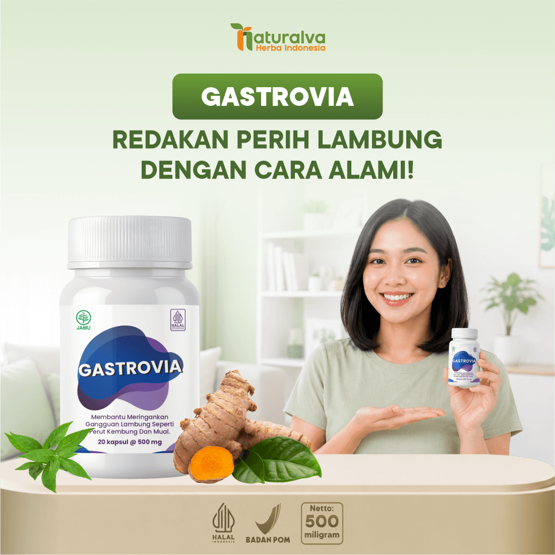 Gastrovia Suplemen Herbal Bantu Kenyamanan Lambung