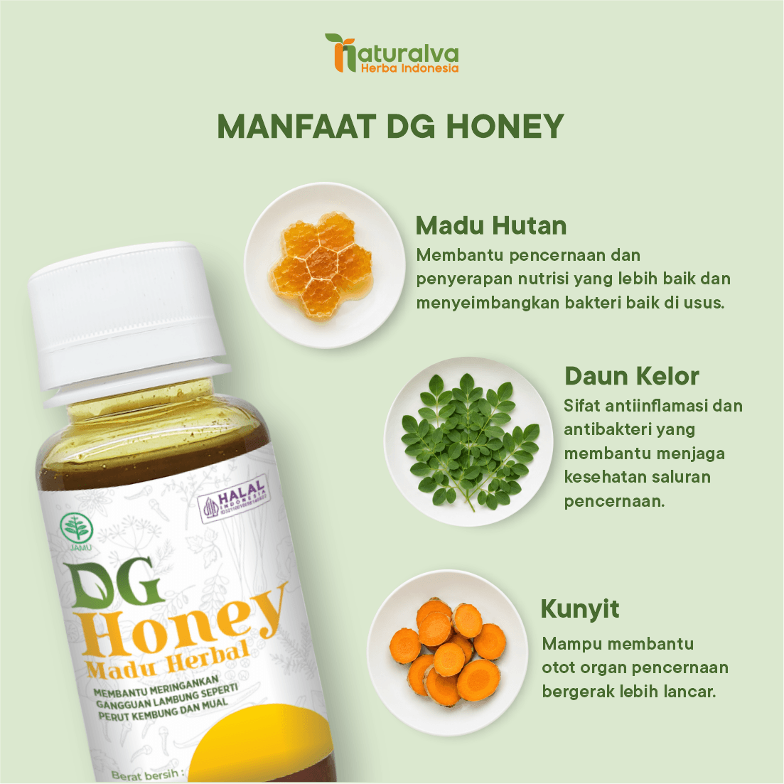 DETOGREEN HONEY Solusi Herbal Saat Perut Terasa Kembung & Tidak Nyaman 100 Gram 4