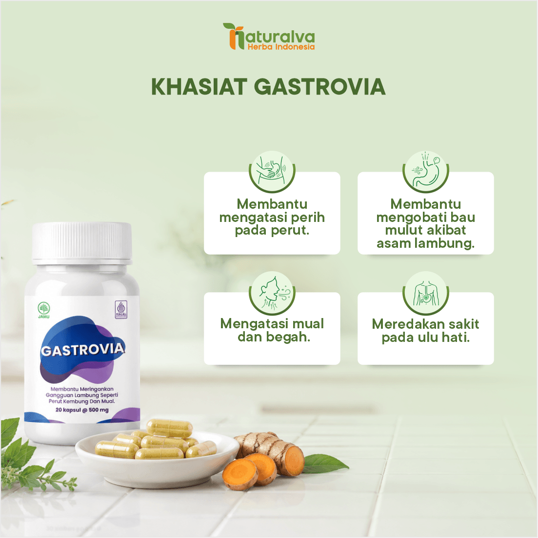 Gastrovia Suplemen Herbal Bantu Kenyamanan Lambung 4