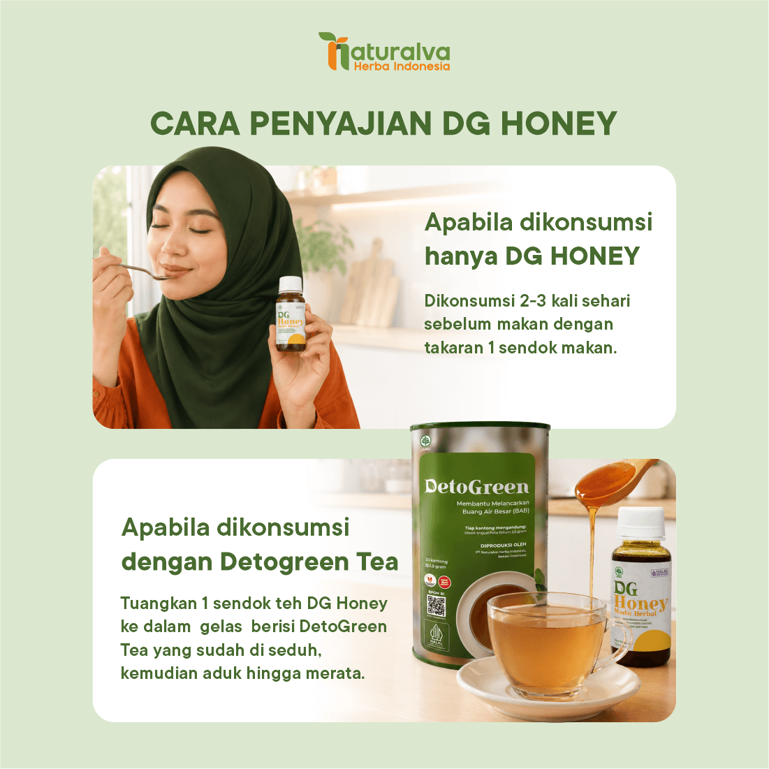 DETOGREEN HONEY Solusi Herbal Saat Perut Terasa Kembung & Tidak Nyaman 100 Gram 5