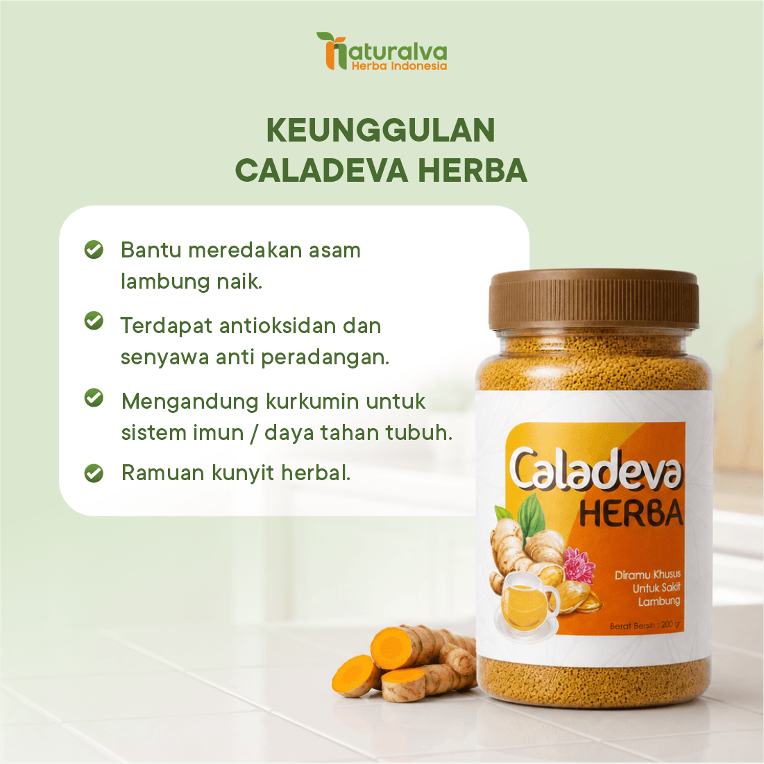 Caladeva Herba Obat Asam Lambung Maag Herbal Original 200 Gram 2