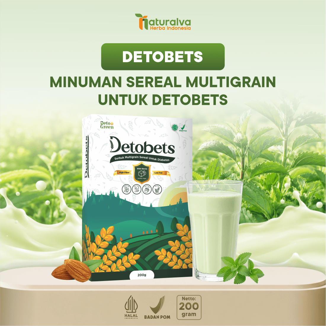 Detobets Minuman Sereal Organil Multi Grain Bantu Nutrisi Harian Penderita Diabetes