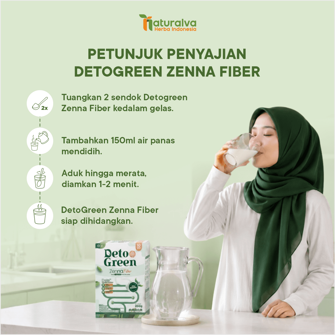Detogreen Zenna Fiber Minuman Sereal Organik Bantu 5