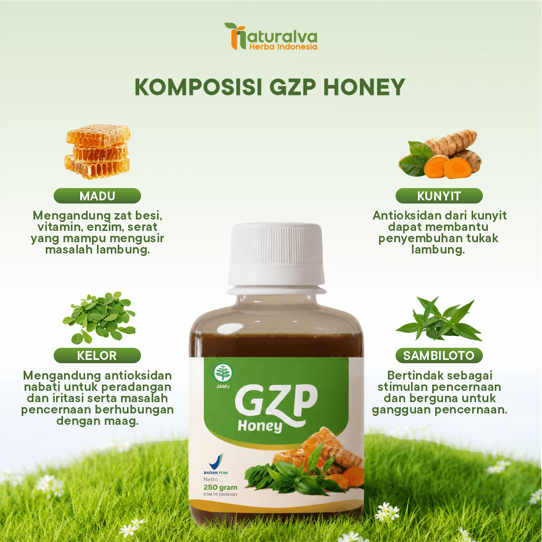 Gerd Zero Pro / GZP Honey Madu Herbal Solusi Asam Lambung Gerd Anxiety 250 Gram 5