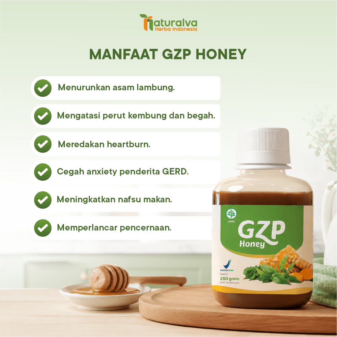 Gerd Zero Pro / GZP Honey Madu Herbal Solusi Asam Lambung Gerd Anxiety 250 Gram 3