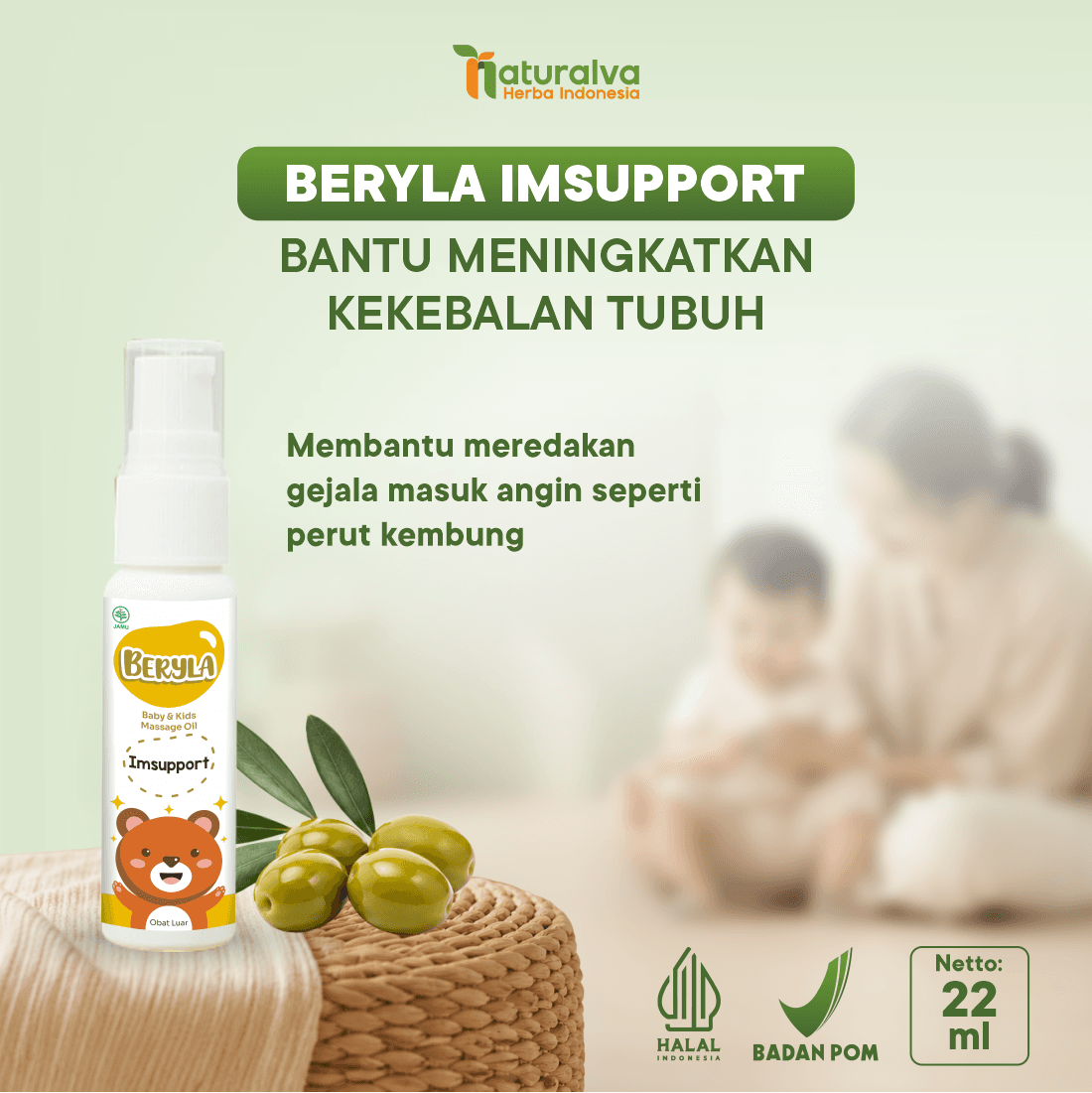 BERYLA ImSupport Soothing Massage Essential Oil Baby 22ml