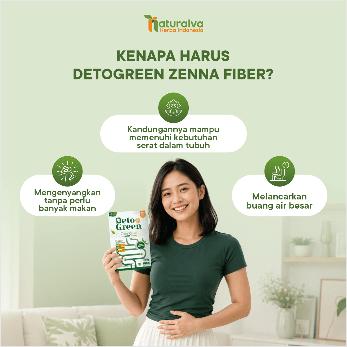 Detogreen Zenna Fiber Minuman Sereal Organik Bantu 3