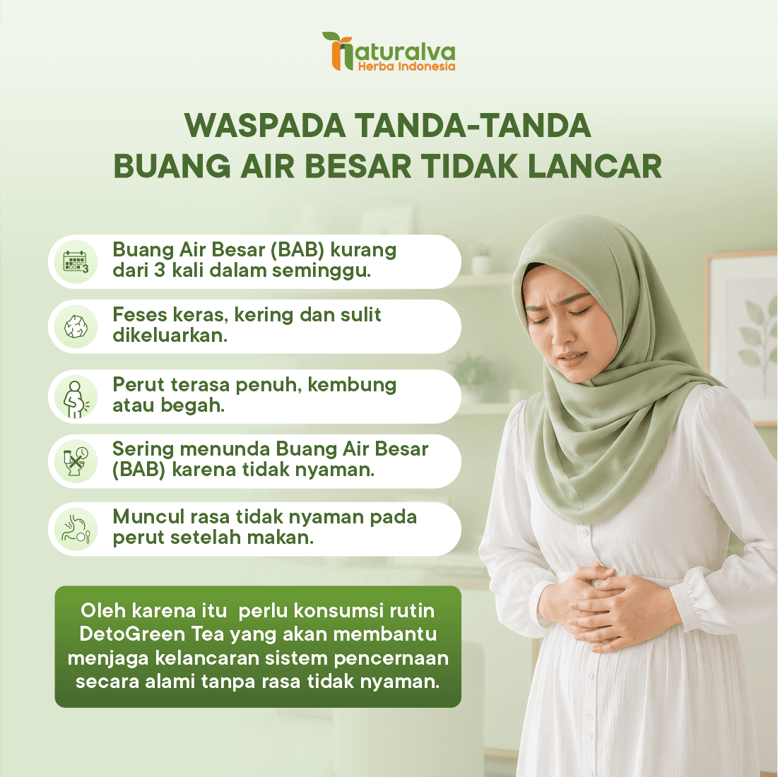 Detogreen Tea Minuman Teh Herbal Bantu Melancarkan Buang Air Besar  50 Gram 2