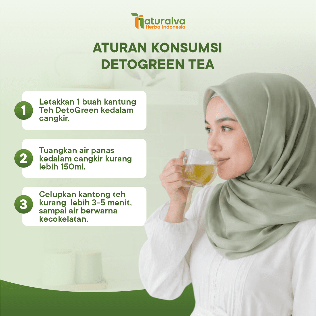 Detogreen Tea Minuman Teh Herbal Bantu Melancarkan Buang Air Besar  50 Gram 4
