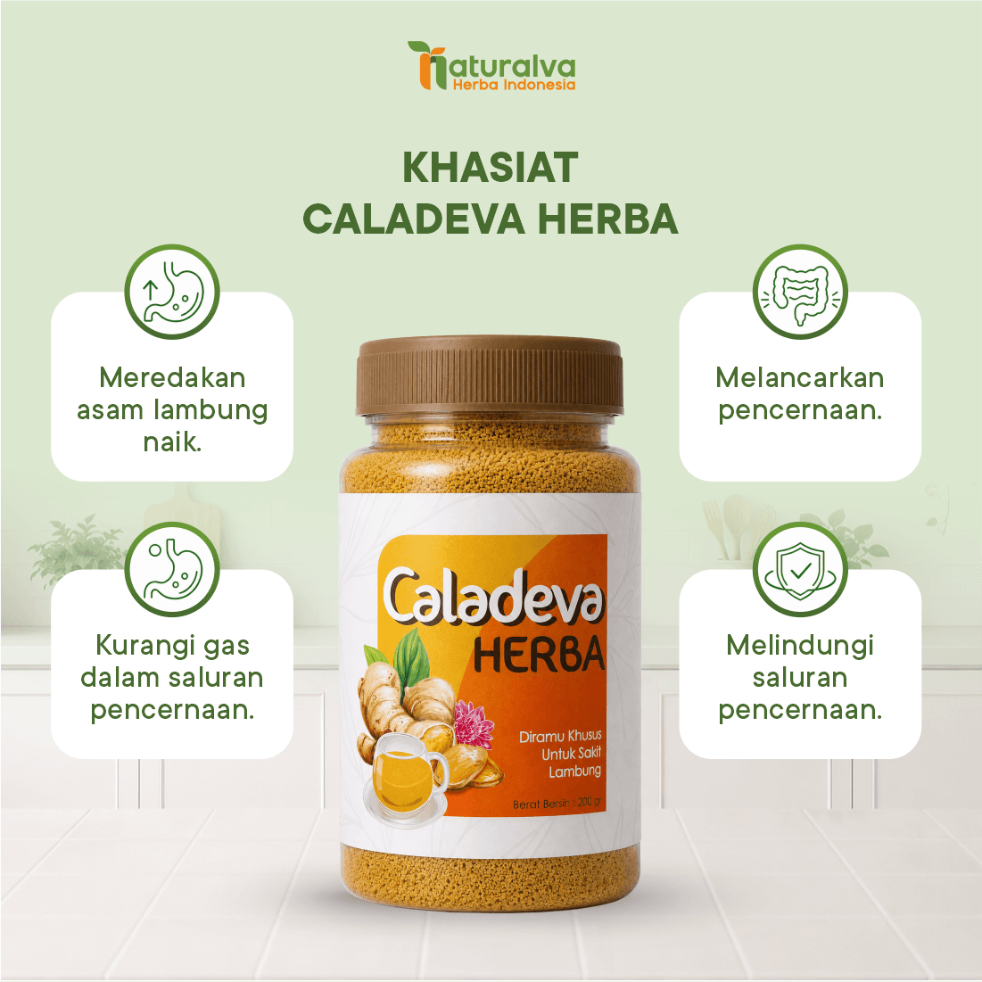Caladeva Herba Obat Asam Lambung Maag Herbal Original 200 Gram 3
