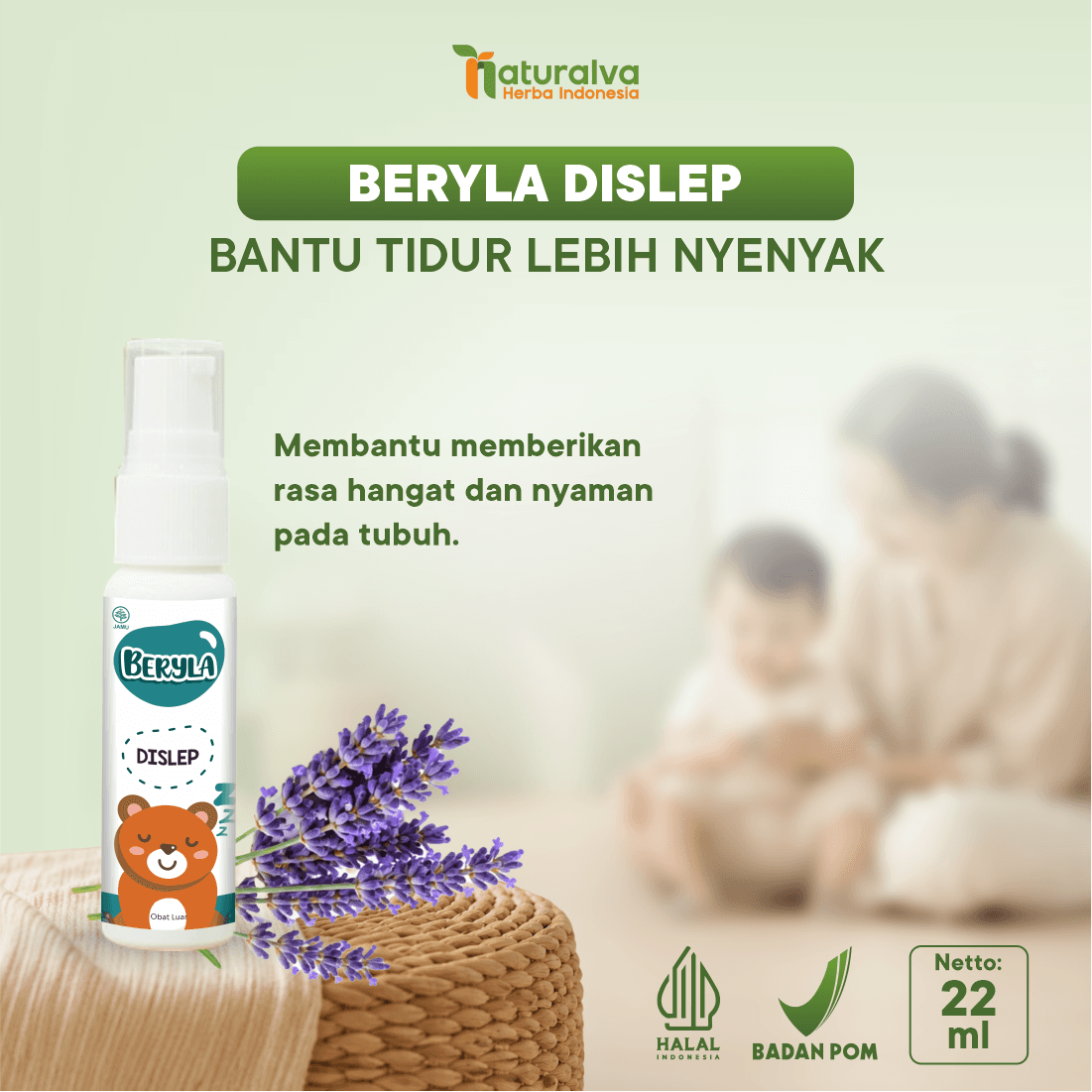 BERYLA Dislep Soothing Massage Essential Oil Baby 22ML